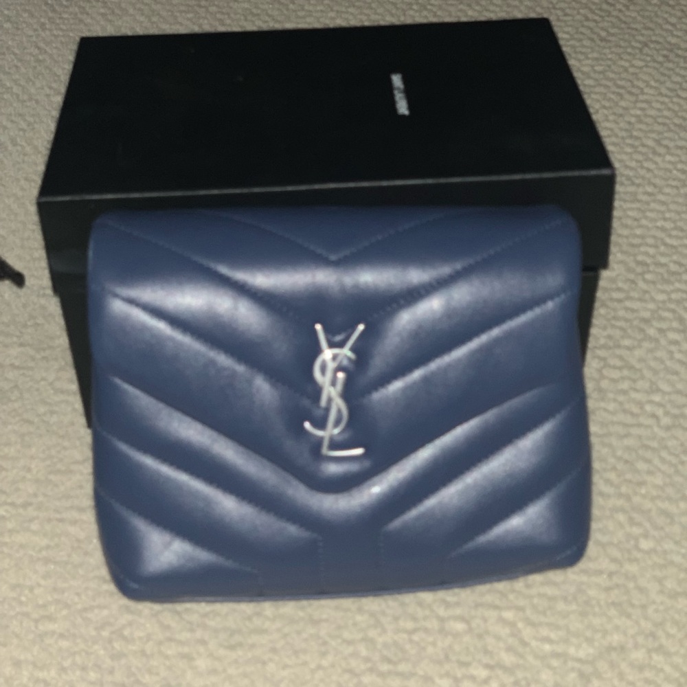 YSL Denim Blue Crossbody Leather Bag